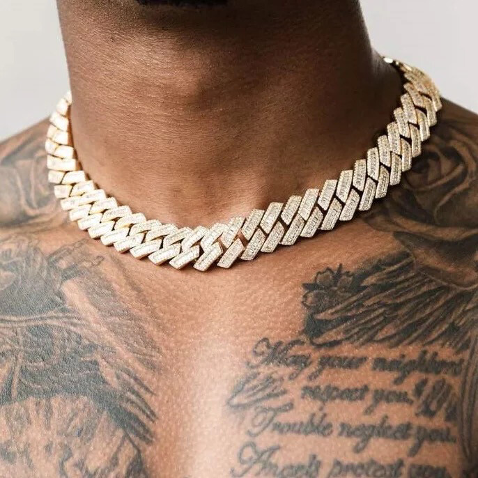  5A CZ Baguette Cuban Link 