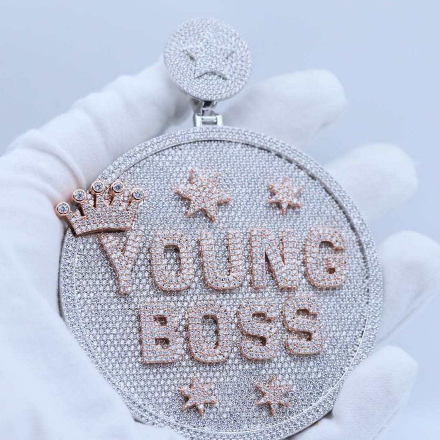 Big Icy Round Name Necklace (customize)