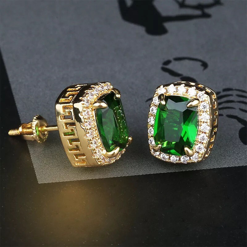 Color 5A Cz diamond Stud Earrings