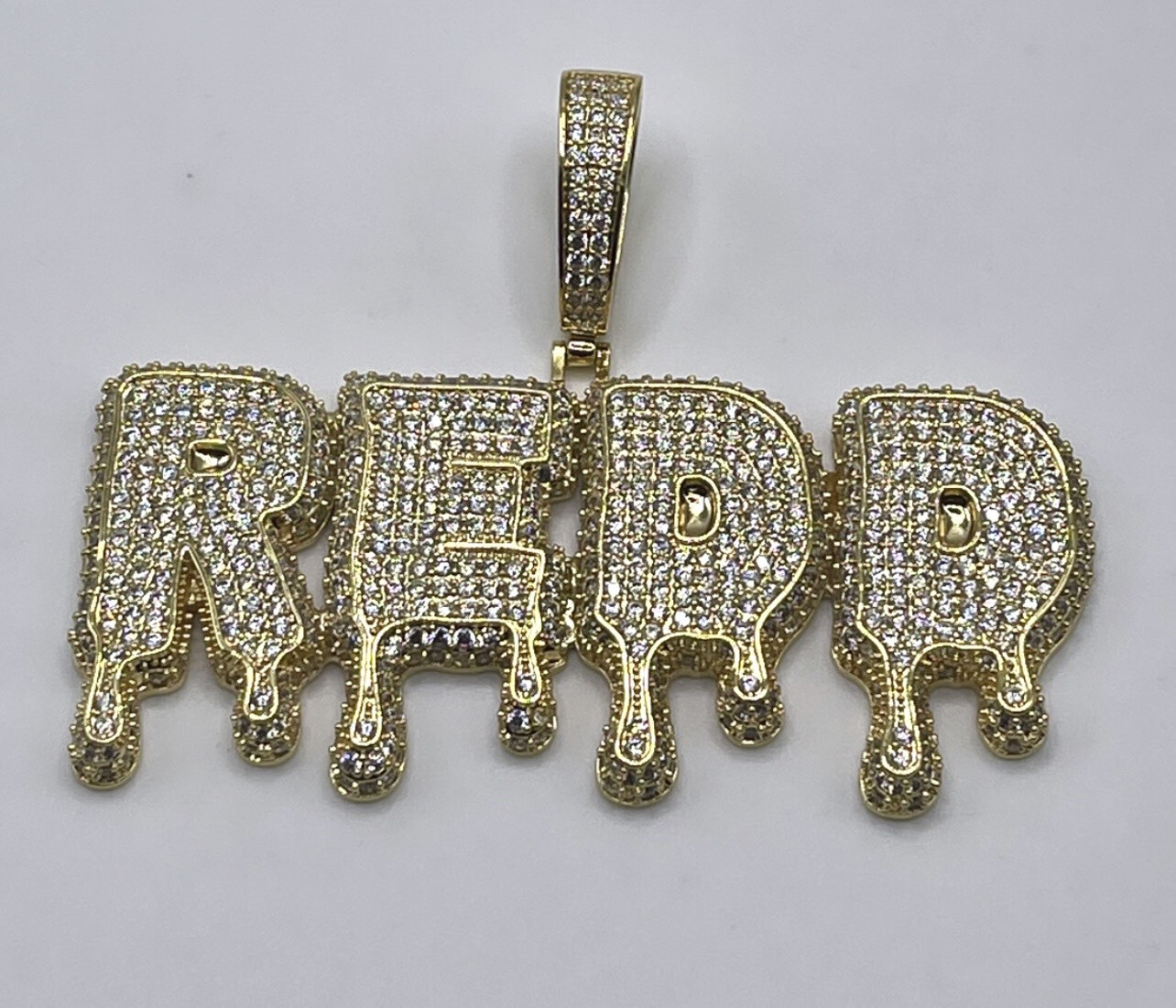 4A  Drip Letters Bling Name Necklace (Customize)