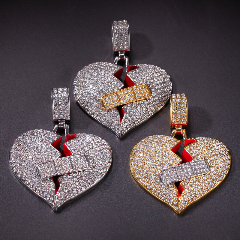 Redd’s 18k Micro Inlay AAAA CZ Heartbreak Bandage Necklace