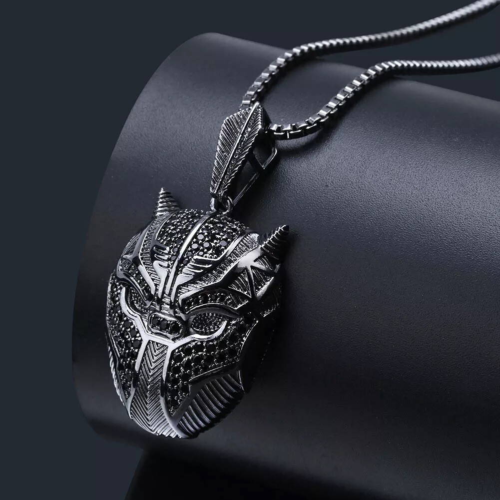Micro Inlay AAAA CZ African Black panther Necklace