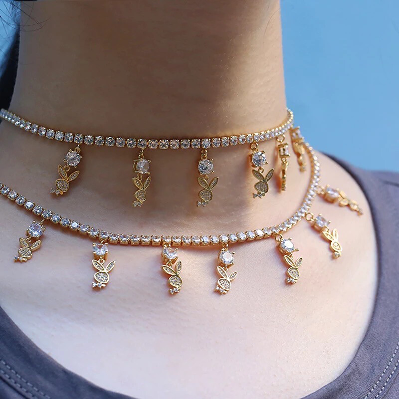 Playboy Bunny Charms Adjustable Choker/Necklace