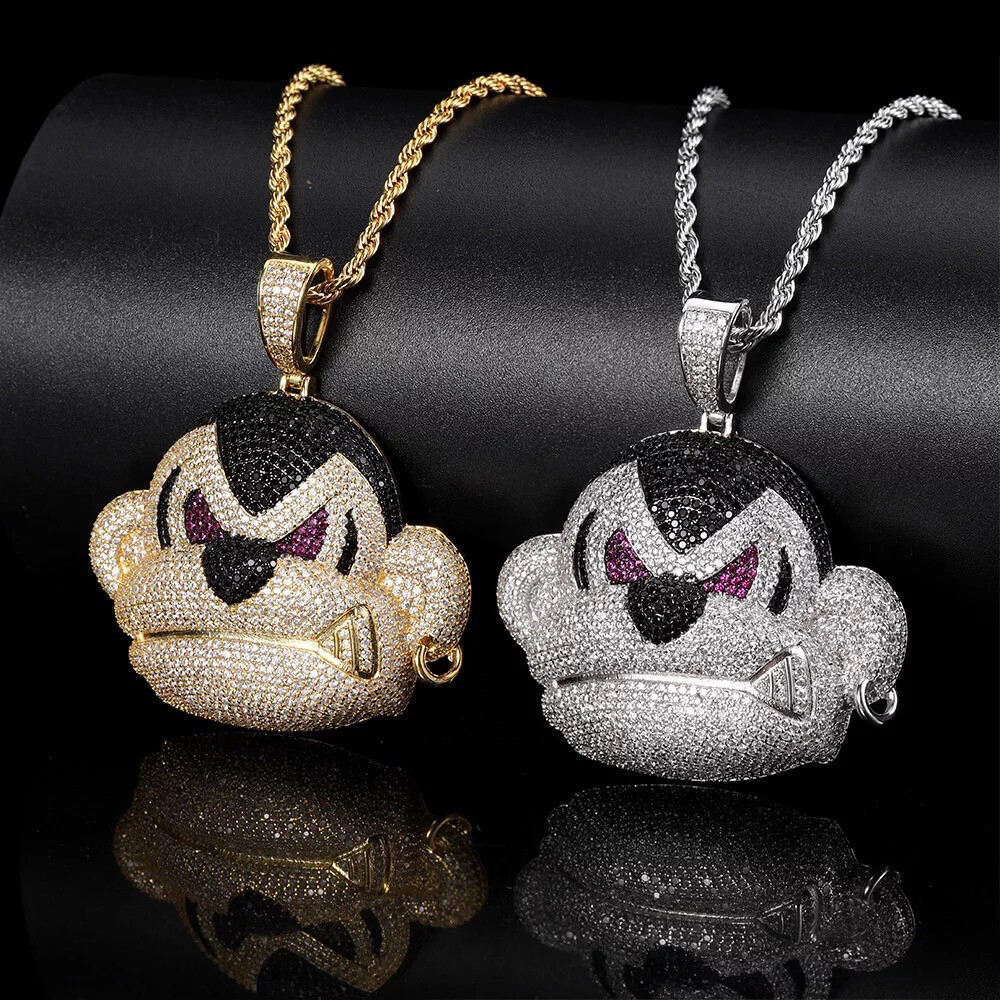 Big Gorilla icy 4A CZ Diamond Necklace 