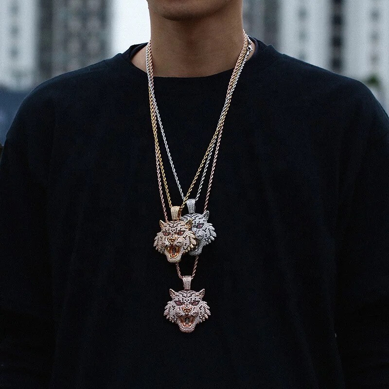 Big Tiger icy 4A CZ Diamond Necklace 