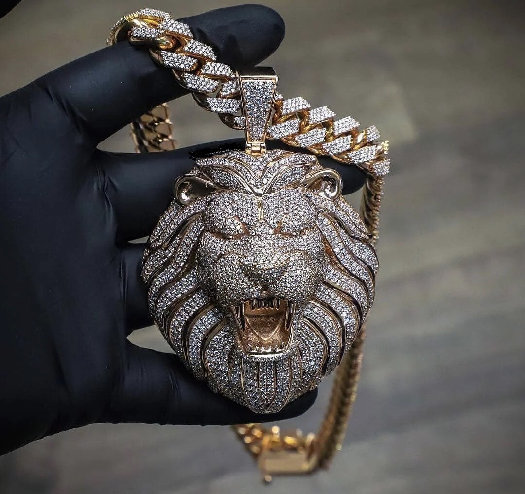 Iced Out Big Lion Necklace