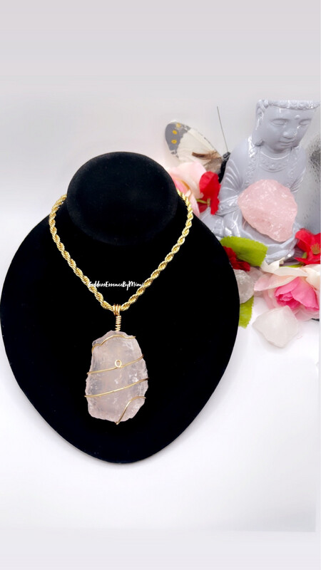 Big Rose Quartz Necklace