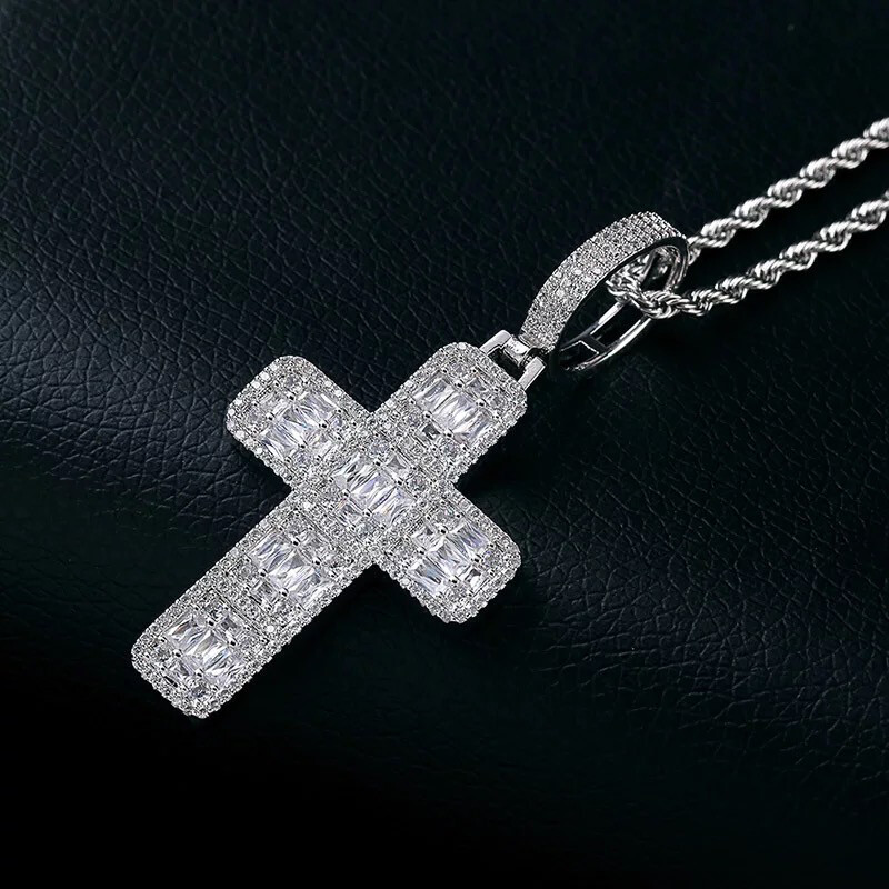 Vintage Big Cross Necklace Pendant for Men Women Punk Jewelry Stainless  Steel Chain Wholesal