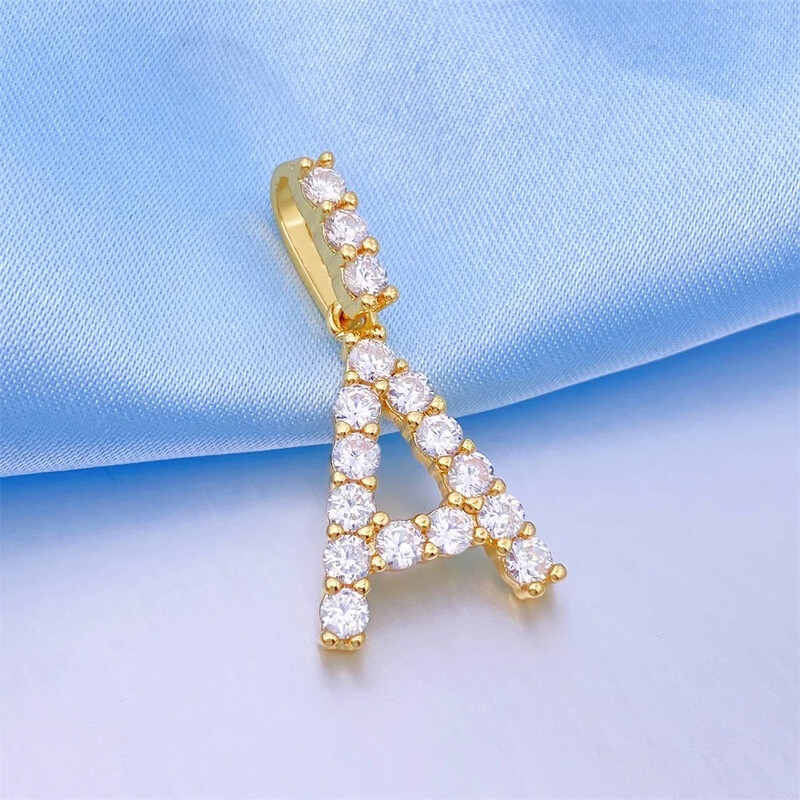 VVS Moissanite Diamond Luxury Gold Iced Out Single Letter Necklace (Customize)