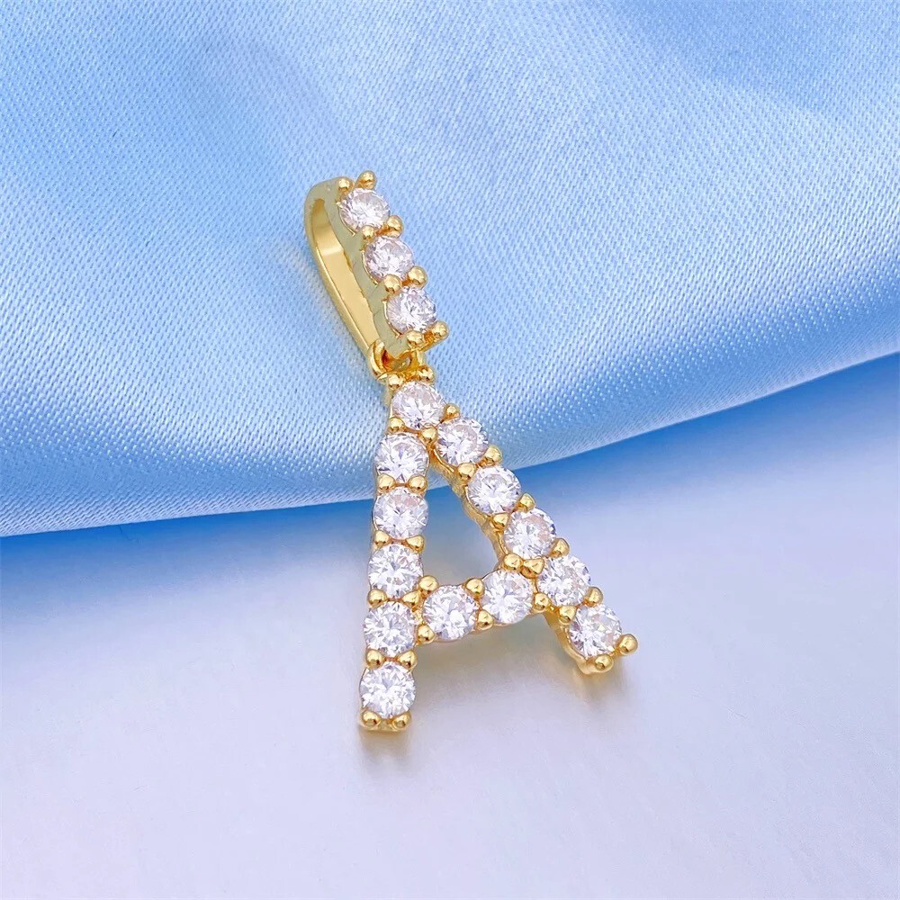 VVS Moissanite Diamond Luxury Gold Iced Out Single Letter Necklace (Customize)