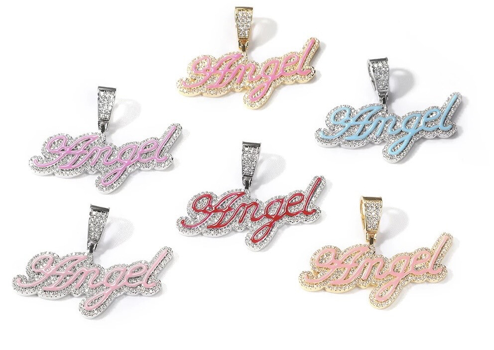 Color Pop Icy Script Bling Name Necklace (Customize)