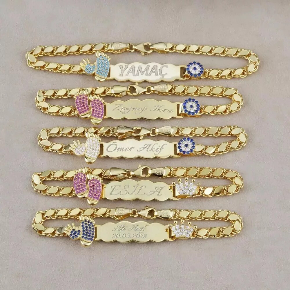  14k Gold Plated Baby Name Bracelet 