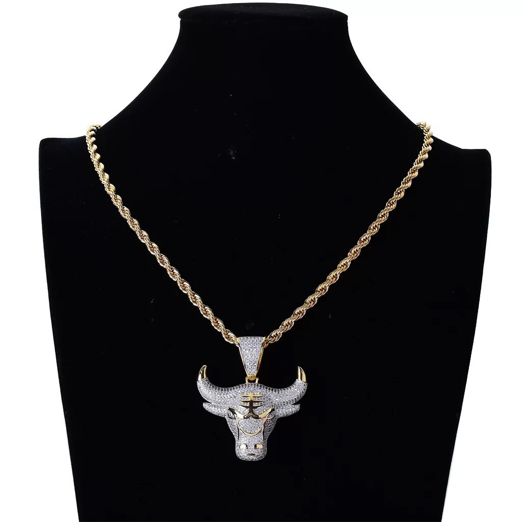  Iced Out Bull Necklace