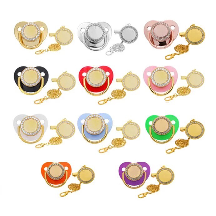 Colorful Customized & Bling Photo Pacifier 