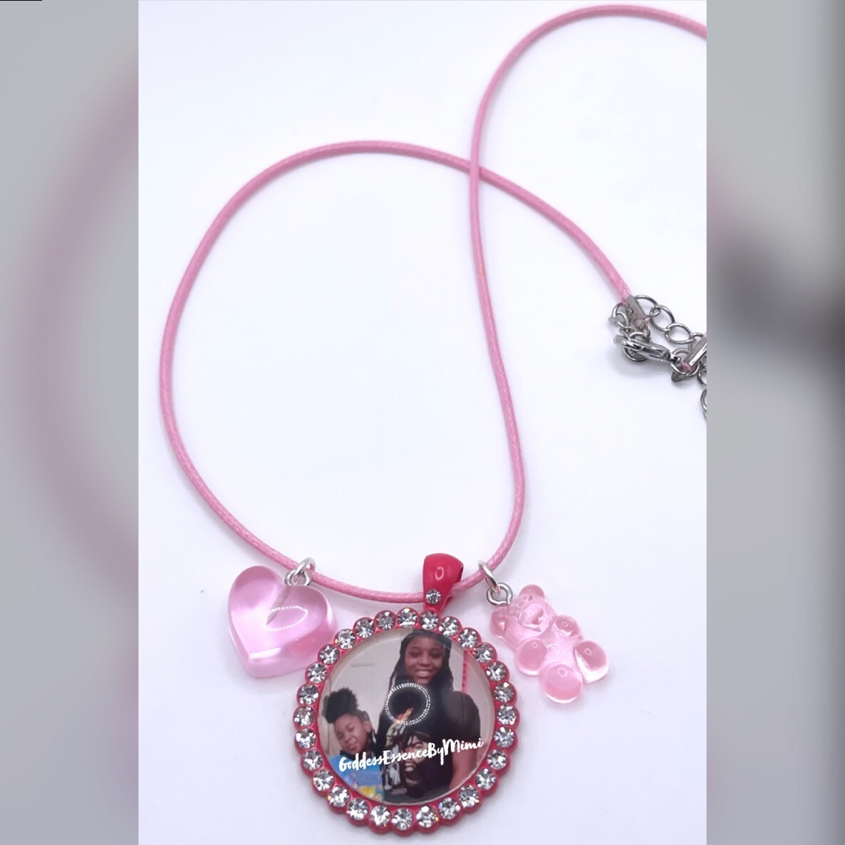 Colorful Charm & Bling Photo Necklace
