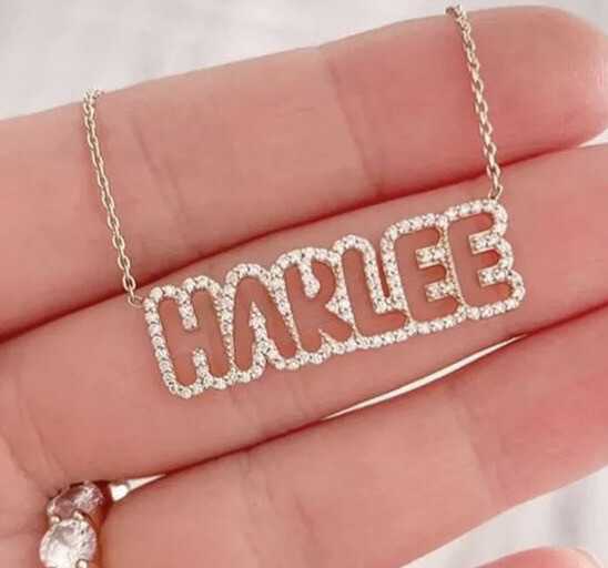 Mini Bling Bling Hollow Name Necklace (Customize)