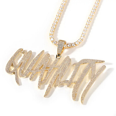 5A Luxury Gold Iced Out HipHop Script Name Necklace (Customize)