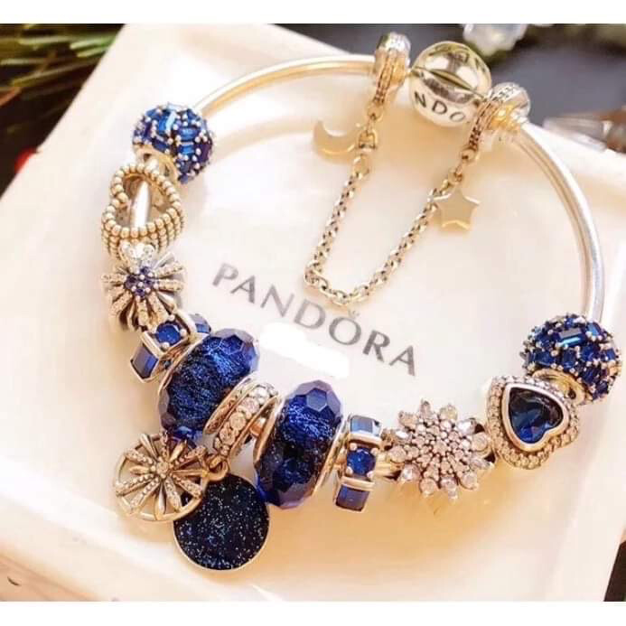 Blue Star Night Charm Bracelet