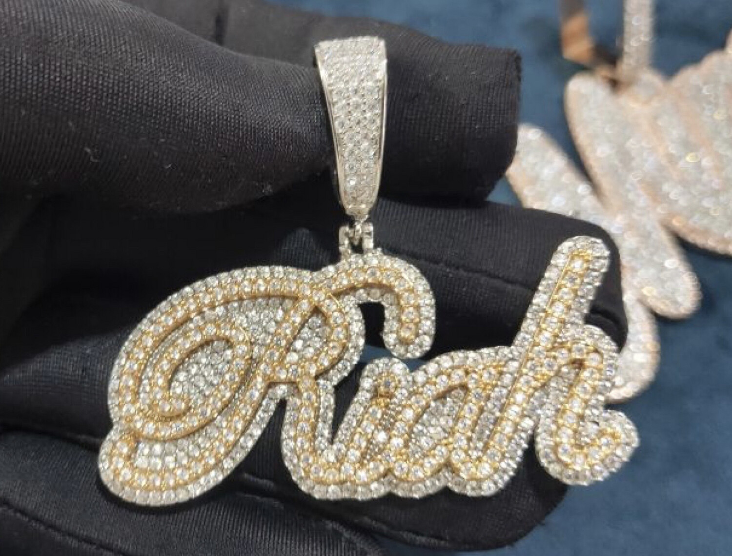 Bling Two-Toned Name Necklace (Customize)