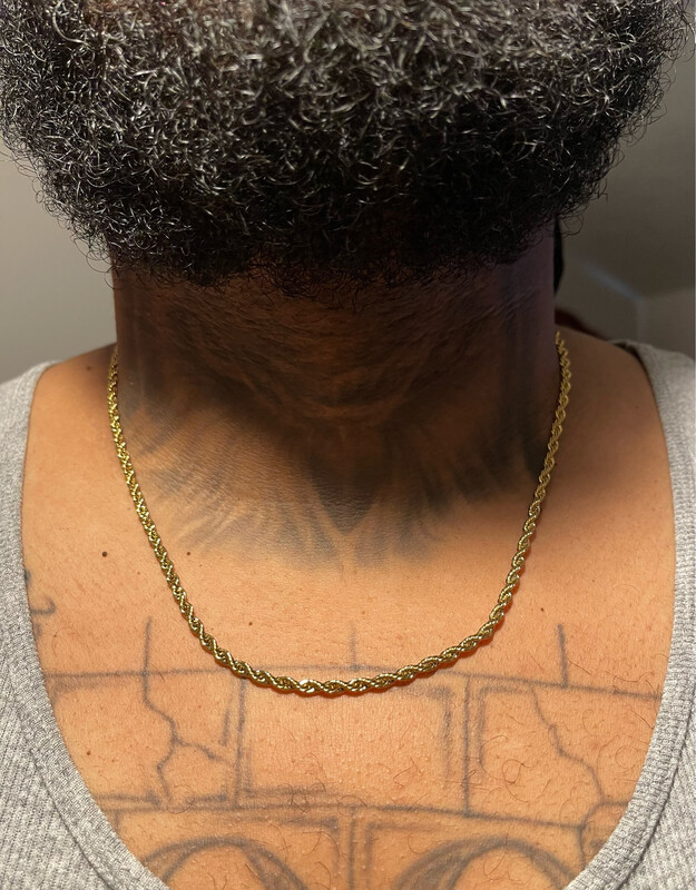 3mm Gold Plated High quality Rope Chain