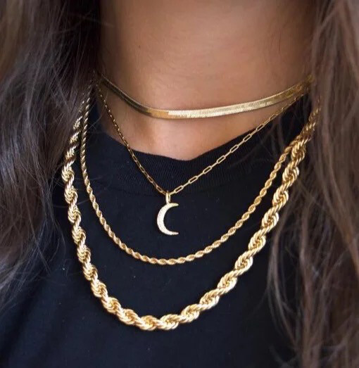 5mm Gold Plated High quality Rope Chain