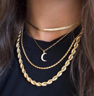 5mm Gold Plated High quality Rope Chain