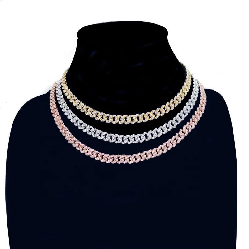  5A CZ Iced Out 8mm Cuban Link 