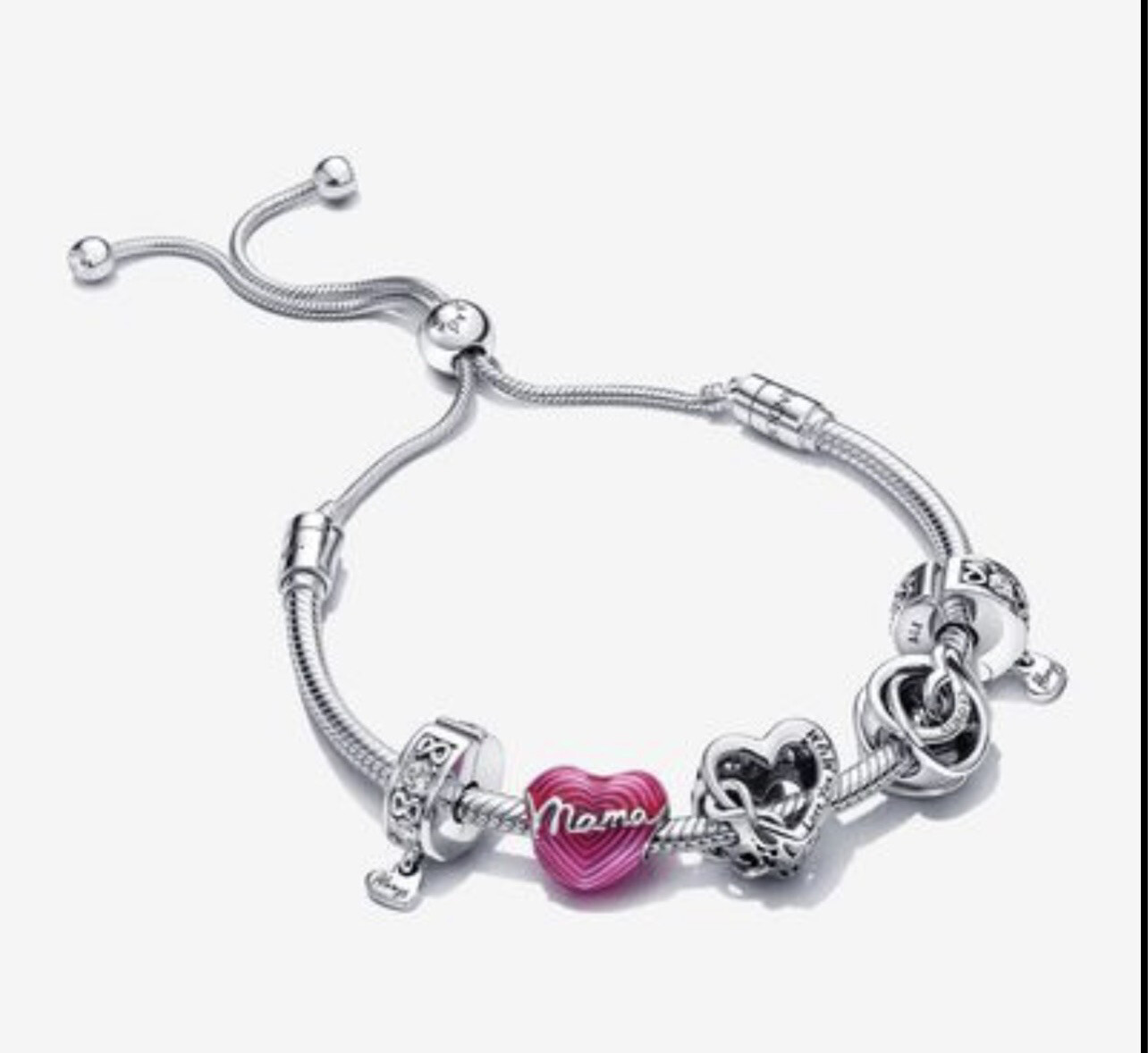 Silver Mama Heart Charm Bracelet