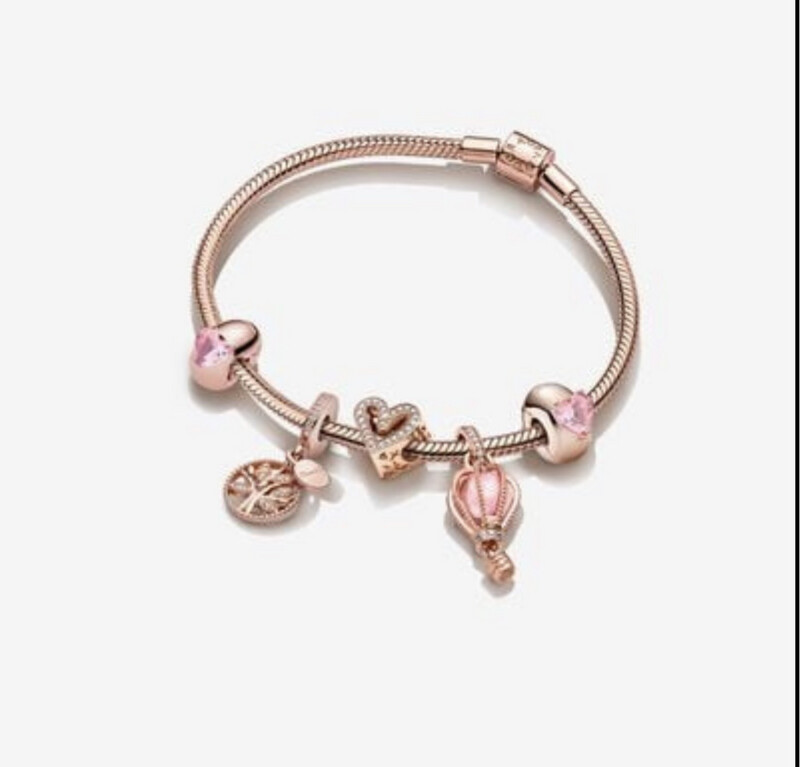 Rose Gold Dainty Love Charm Bracelet