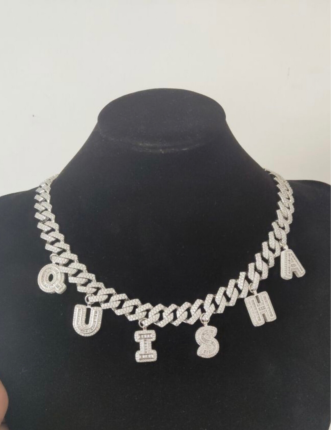 Baguette Letters Cuban Link Necklace