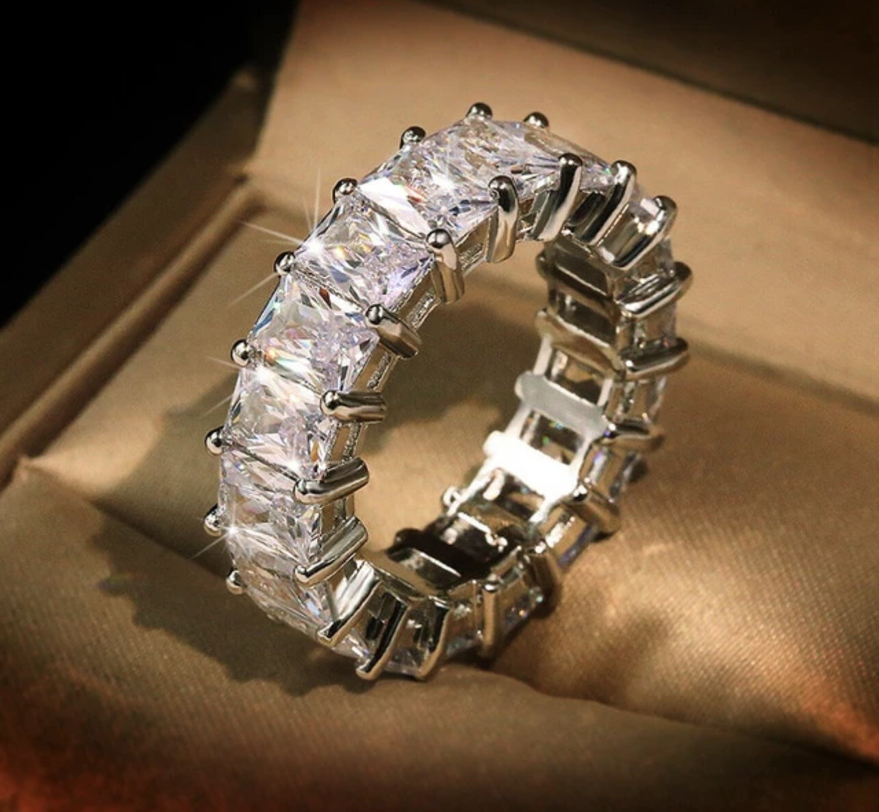  Big Ice Baguette Ring