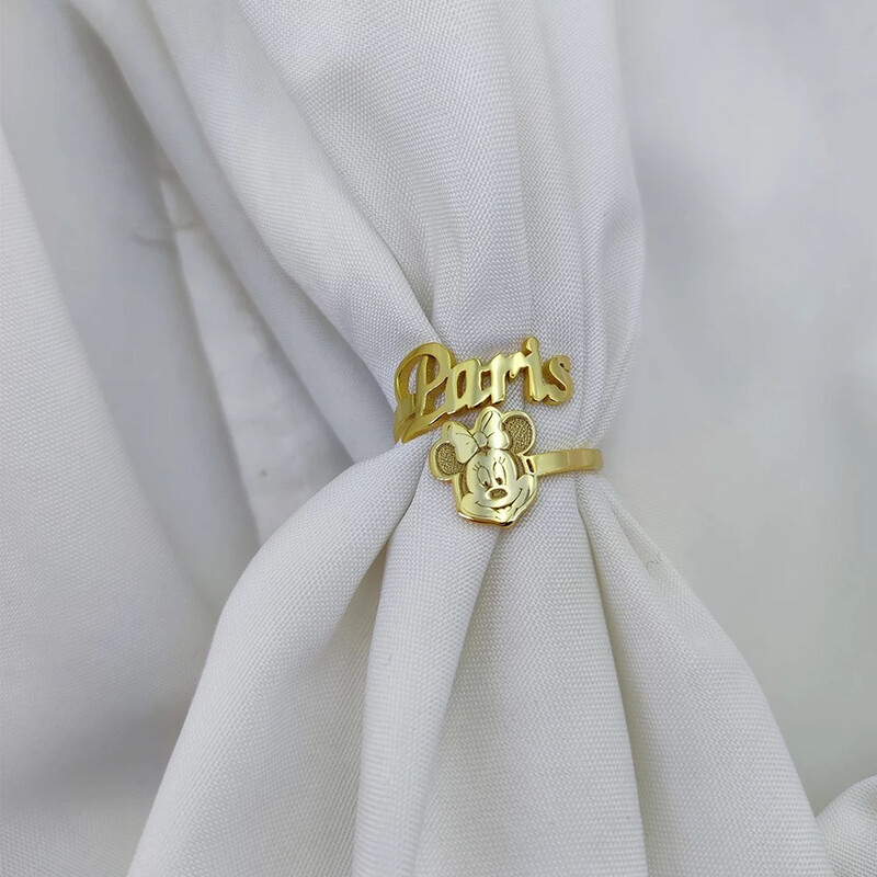 Personalized Script & Character/symbol Ring Double Name Ring