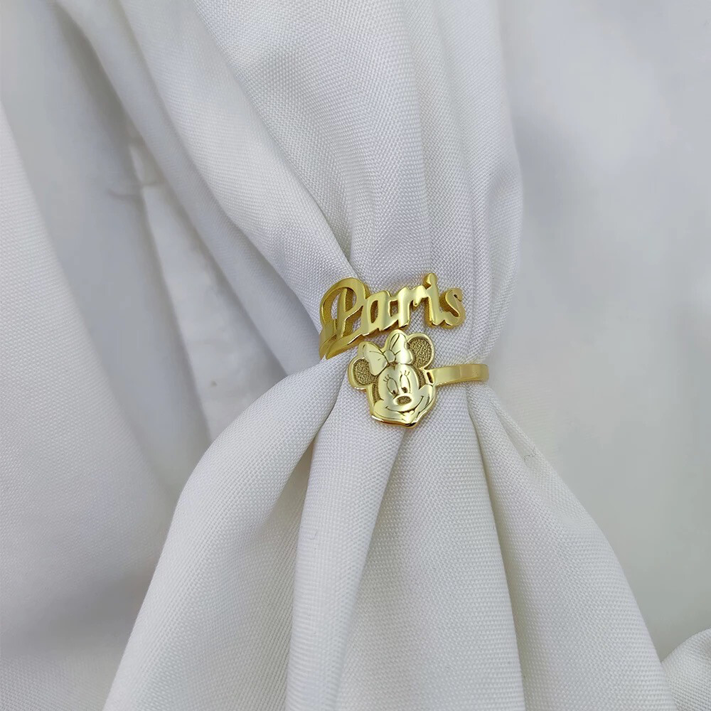Personalized Script & Character/symbol Ring Double Name Ring
