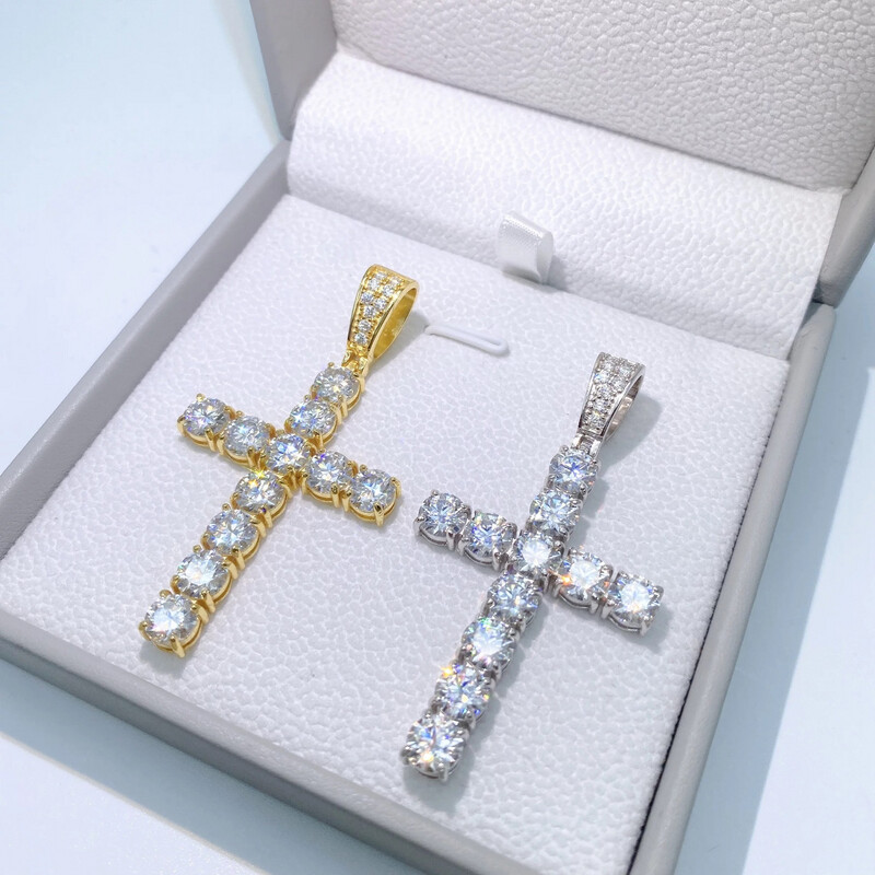 VVS Moissanite Diamond Luxury Gold Iced Out Cross Necklace (Customize)