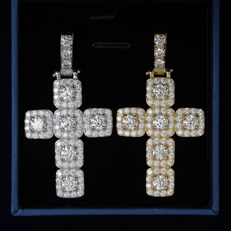 VVS Diamond Luxury Gold Iced Out Cross Necklace (Customize)