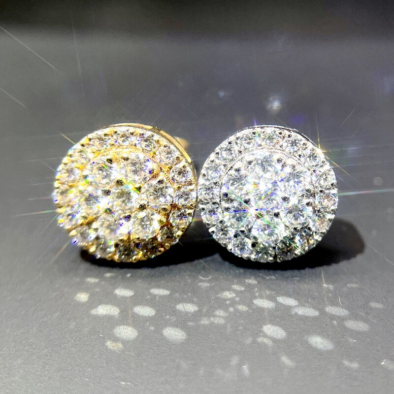  10k Solid Gold VVS  diamond Stud Earrings
