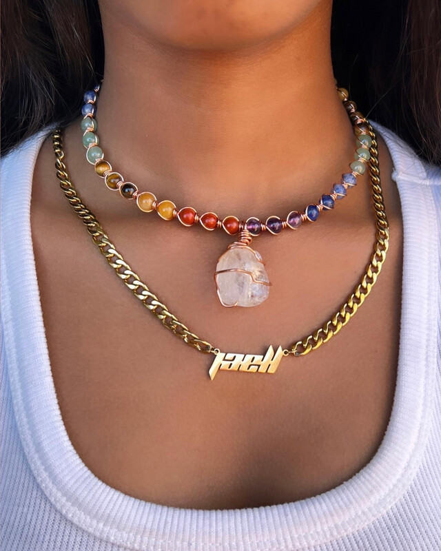 High Quality Chakra Balancing raw Citrine Crystal Choker