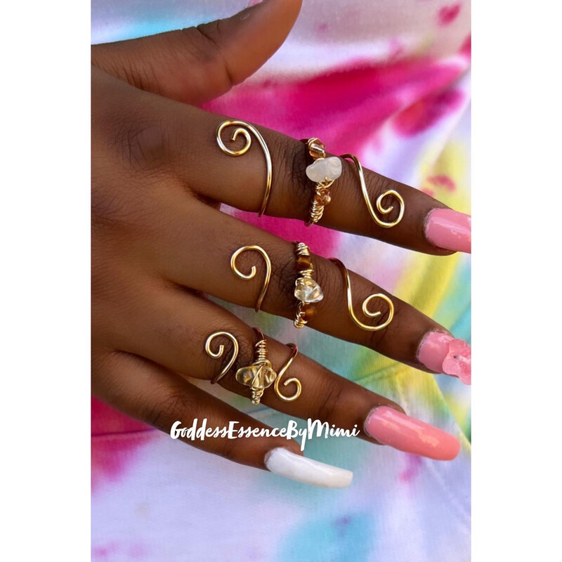 Goddess Art Crystal, Gemstone Wrap Ring