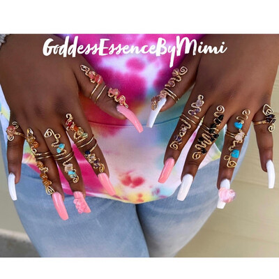  Goddess Art Crystal Ring 10 pc Set