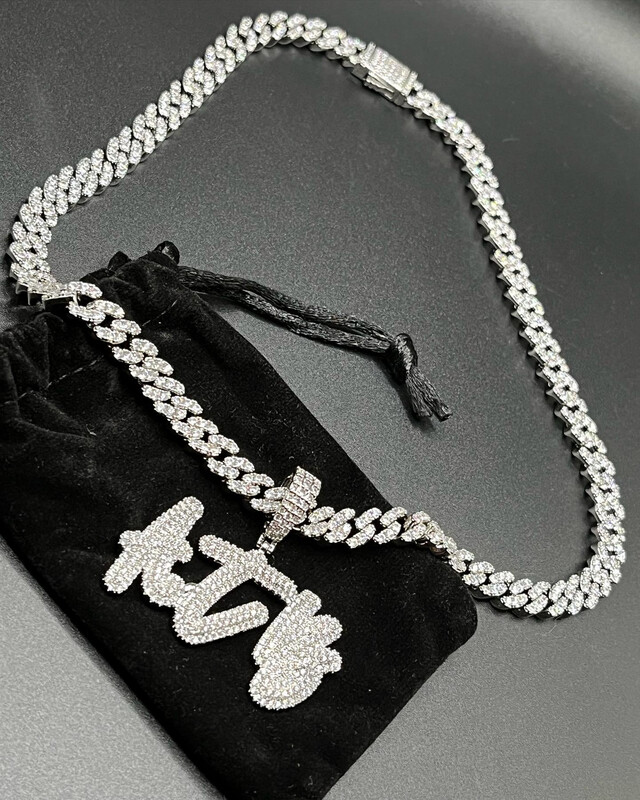 Kazi Script Bling Name Necklace (Customize)