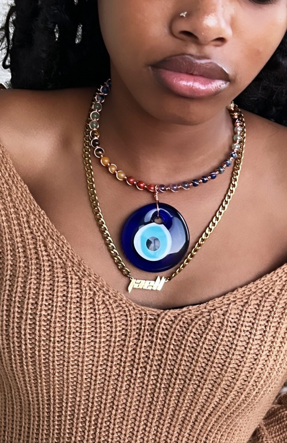 High Quality Adjustable Chakra rare large Eye Choker