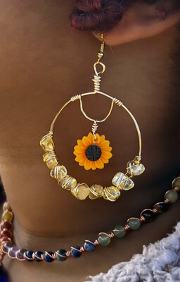 Sunflower & Citrine Earrings