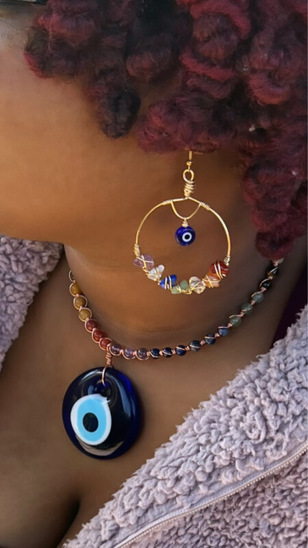 Chakra Crystal & Eye Earrings