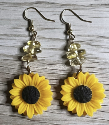 Sunflower & Citrine Earrings