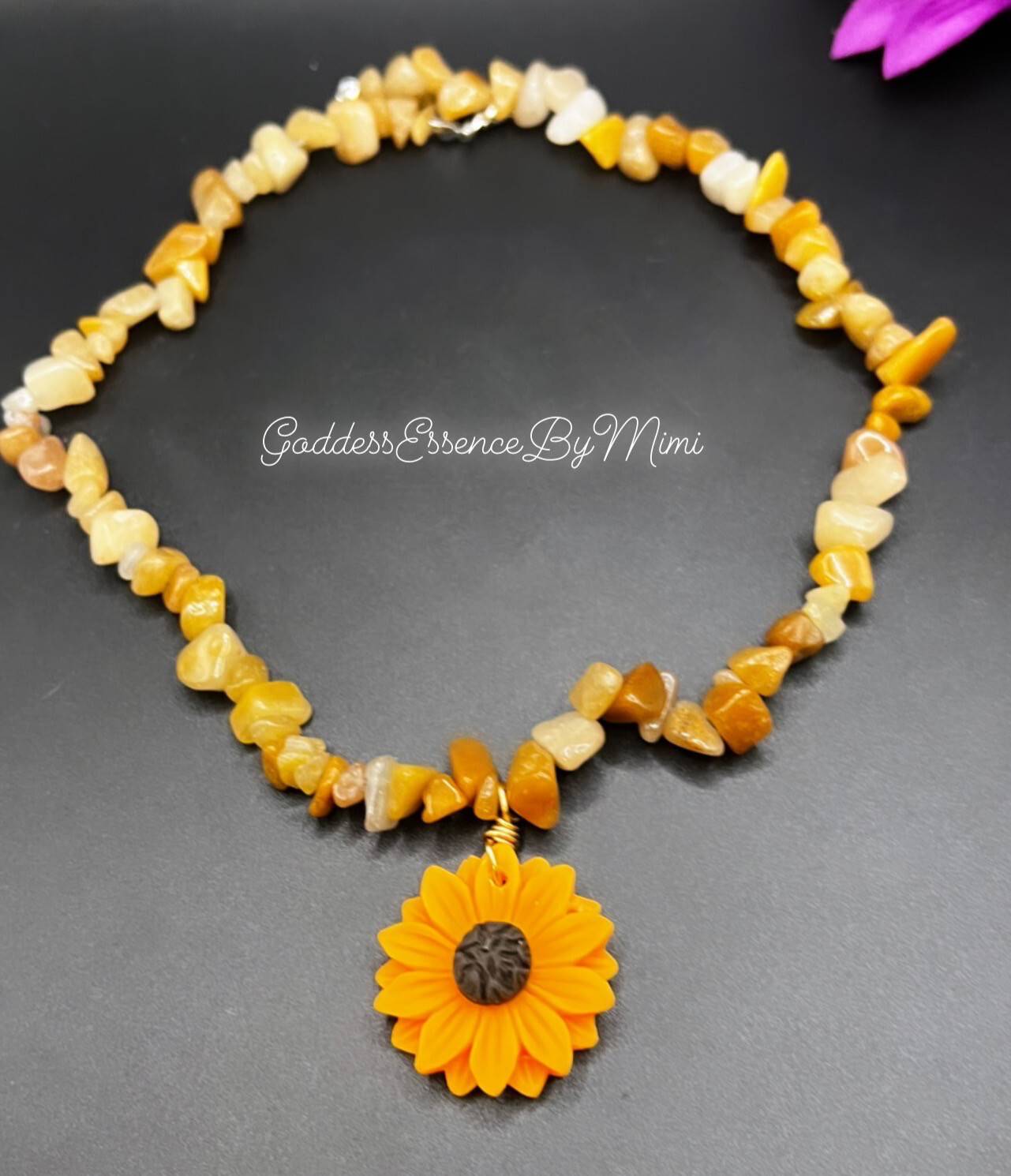 Sunflower Agate Adjustable Crystal Choker