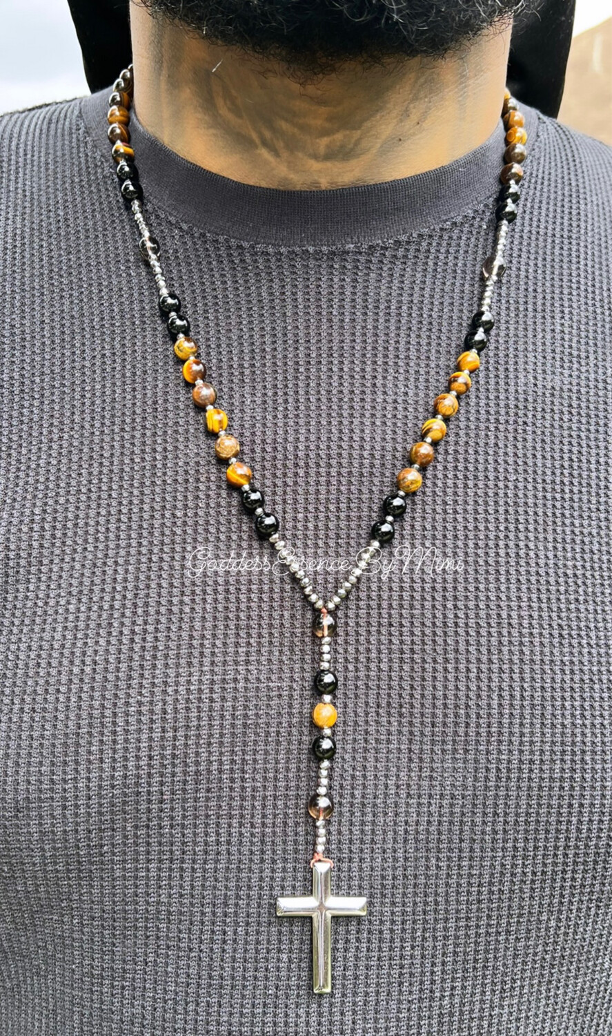 Gemstone Rosary Necklaces, Gemstones: Tigers Eye 1