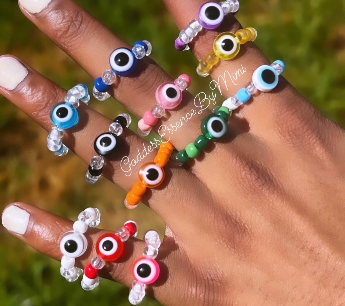 Eye, evil eye, multi color eye, Rings