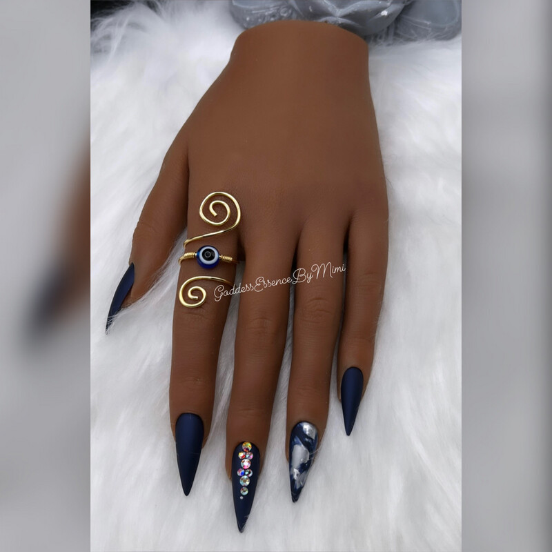 third eye wrap Goddess Art Crystal Freestyle Ring