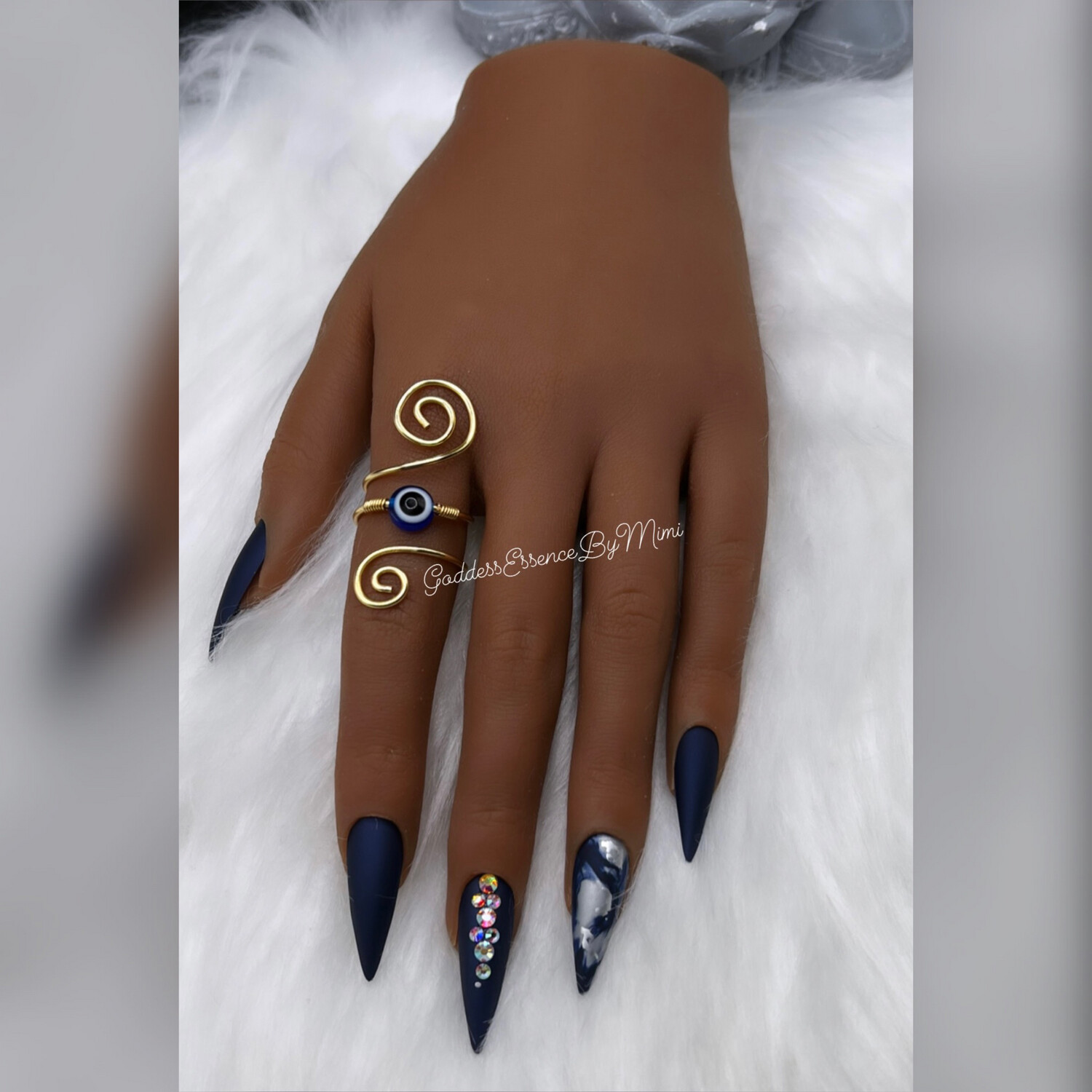 third eye wrap Goddess Art Crystal Freestyle Ring