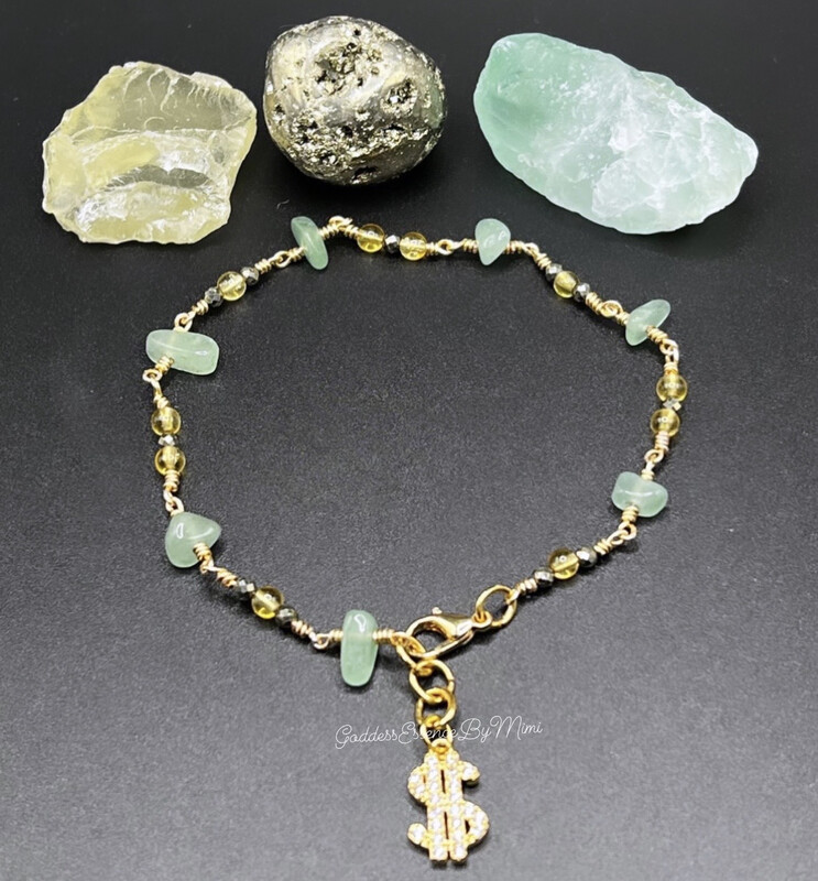Wealth, Prosperity & Abundance, 4mm Mini Bracelets, Money, Good Luck, Fortune, Healing Crystals, Aventurine, Citrine, Pyrite, bracelet
